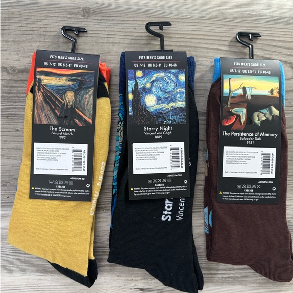 Artist Series Socks - 3 pairs, 3 different designs: - Picture 2 of 3
